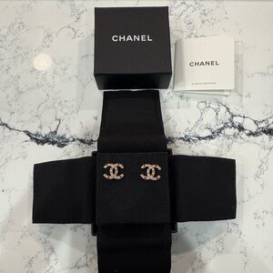 Chanel Multicolor Crystal CC Stud Earrings